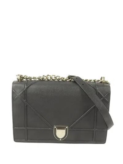 Pre-owned Dior Ama Leather Shoulder Bag In Black
