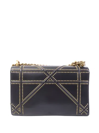 Pre-owned Dior Ama Studded Shoulder Bag In Black