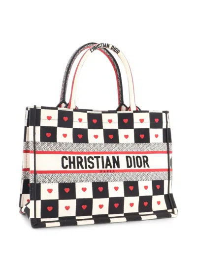 Pre-owned Dior Amour Book Printed Canvas Medium Tote Bag In Multicolour