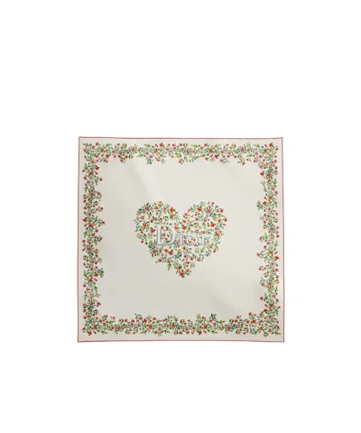 Dior Amour Floral Heart 90 Square Scarf In Nude