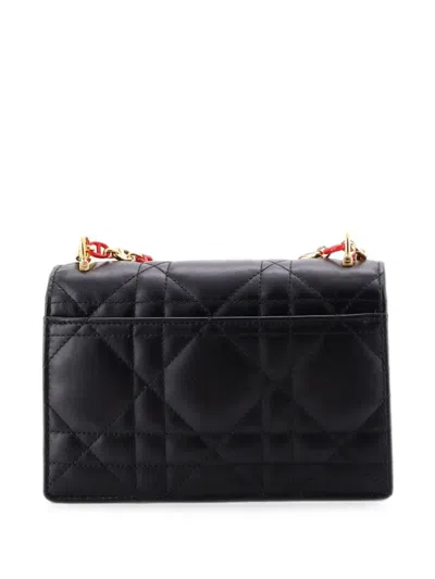 Pre-owned Dior Amour Miss Caro Flap Bag Cannage Quilt Calfskin Mini Crossbody Bag In Black