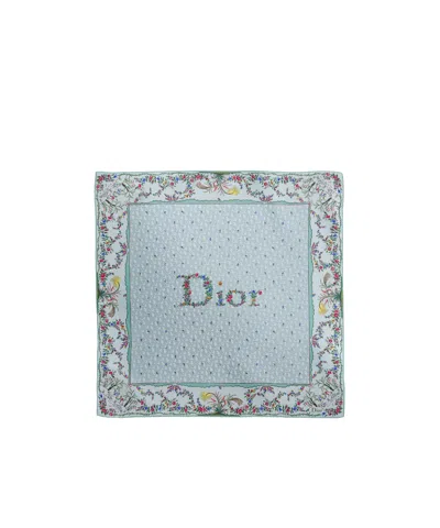 Dior Amour Revolution Flowers 90 Square Scarf In Gray