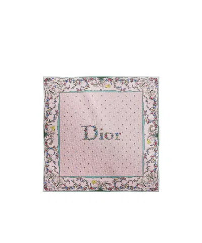 Dior Amour Revolution Flowers 90 Square Scarf In Pink