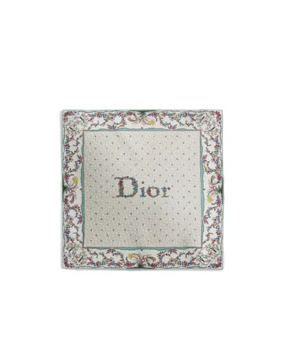 Dior Amour Revolution Flowers 90 Square Scarf In White Multicolor