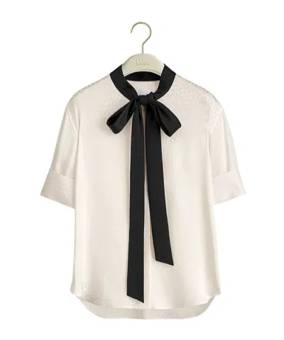 Dior Amour Tie-collar Shirt In White