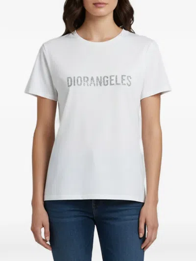Pre-owned Dior Angeles Logo-print T-shirt In White