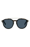 Dior Blacksuit Ri Pantos Sunglasses, 56mm In Dark Havana/blue