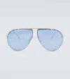 Dior Blacksuit A2u Aviator Sunglasses In Shiny Palladium / Smoke