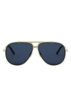 Dior Black Suit A3u Pilot Sunglasses, 59mm In Gold/blue