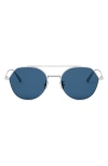 Dior Metal Frame Sunglasses In Shiny Palladium / Blue