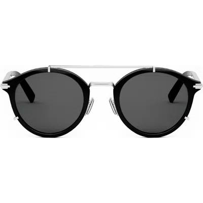 Dior 'blacksuit R7u 50mm Round Sunglasses In Black