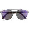 Dior 'blacksuit Ri 56mm Aviator Sunglasses In Brown