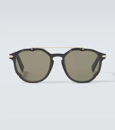 Dior Blacksuit Ri Round Sunglasses In Black