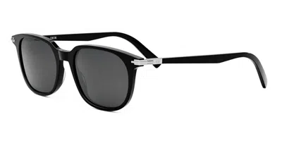 Dior Blacksuit S12i Oval Sunglasses, 52mm In Black/gray Solid