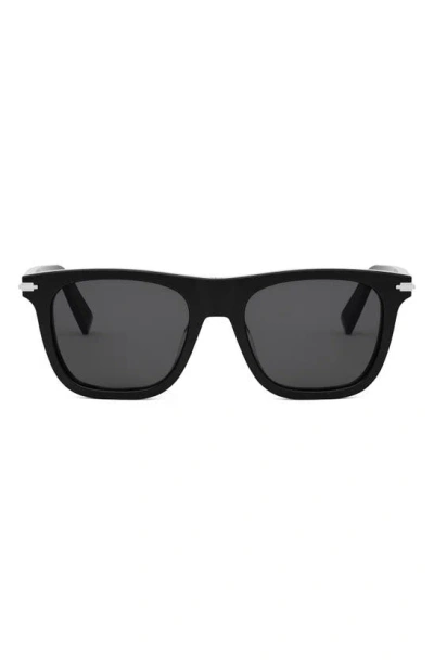 Dior 'blacksuit S13i 53mm Geometric Sunglasses In Shiny Black / Smoke