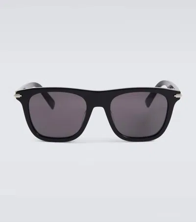 Dior Blacksuit S13i Square Sunglasses In Shiny Black  / Smoke