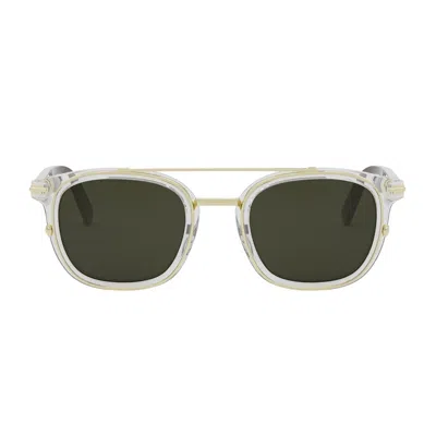 Dior Blacksuit S14i 87c0 Crystal Transparent Sunglasses In Green