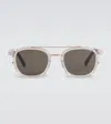 Dior Blacksuit S14i Square Sunglasses In Crystal/other / Green
