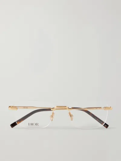 Dior Black Suito S27u D-frame Gold-tone And Acetate Glasses