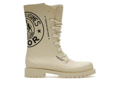 Pre-owned Dior Camp Ankle Boot  Union Rubber (women's) Sneakers In Beige/black