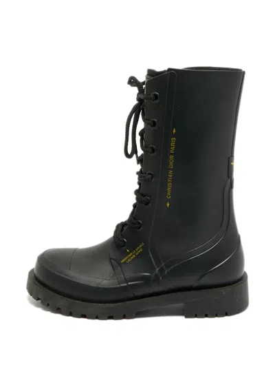 Pre-owned Dior Camp Lace-up Boots In Black