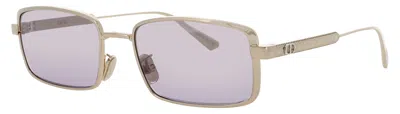Dior Cannage 55-18-140 Metal Sunglasses In 32y - Gold / Violet