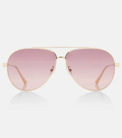 Dior Cannage A1u Aviator Sunglasses In Brown