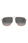 Dior 'cannage A3u 58mm Pilot Sunglasses