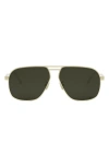 Dior Cannage A1u Square Sunglasses, 58mm In Shiny Gold/green