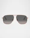 Dior Cannage A3u Aviator Sunglasses In Shiny Rose Gold Gradient Smoke