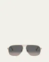Dior Cannage A3u Aviator Sunglasses In Oro