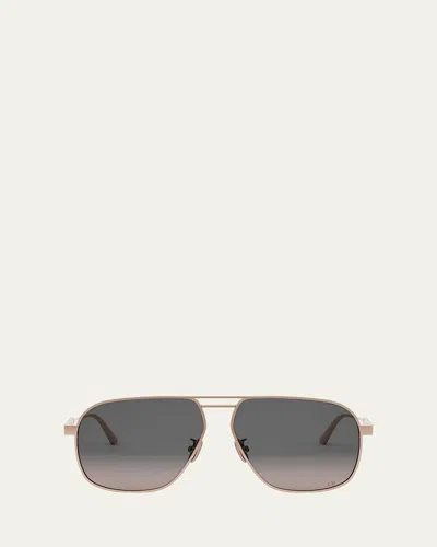 Dior Cannage A3u Aviator Sunglasses In Oro