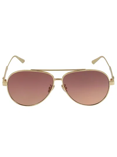 Dior Cannage Aviator Sunglasses In Gold