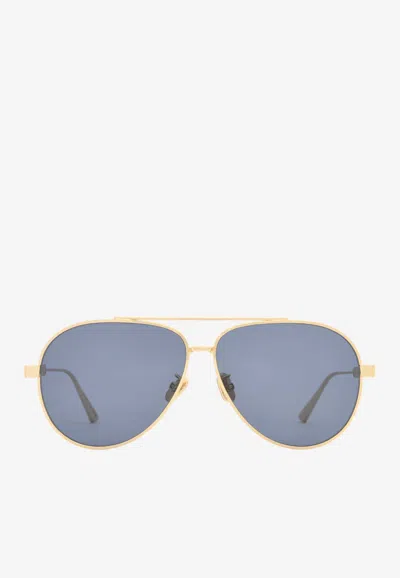 Dior Cannage Aviator Sunglasses In Blue