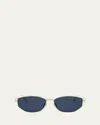 Dior Full Frame Sunglasses In Shiny Gold Dh Blue