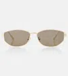 Dior Cannage B1u Rectangular Sunglasses In Gold