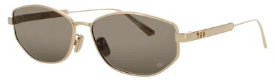Dior Cannage Metal Sunglasses For Men With Case In 10n - Shiny Gold / Green
