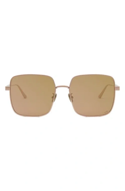 Dior 'cannage S1u 59mm Square Sunglasses In Gold