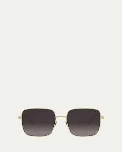 Dior Cannage S1u Square Metal Sunglasses In Sltnick/smkg