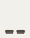 Dior Cannage S2u 55mm Rectangular Sunglasses In Gold