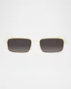 Dior Cannage S2u 55mm Rectangular Sunglasses In Gold