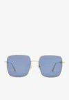 Dior Cannage S1u Square Sunglasses In Blue