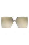 Dior 'club M5u Rectangular Shield Sunglasses In Shiny Palladium/gradient