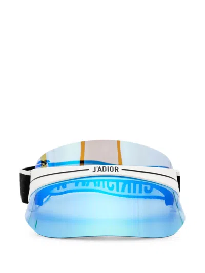 Pre-owned Dior Club1 Iridescent Sun Visor In White