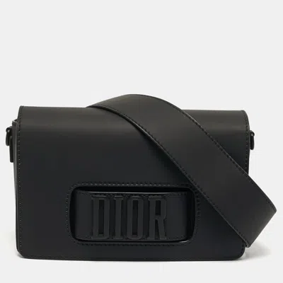 Pre-owned Dior Dio(r)evolution Black Ultra Matte Leather Flap Bag