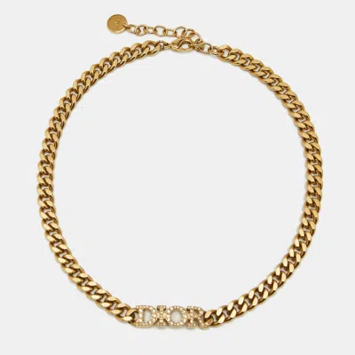 Pre-owned Dior Dio(r)evolution Crystals Gold Tone Choker