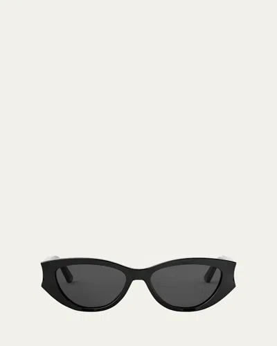 Dior Glow B1i Sunglasses In Shiny Black Smoke