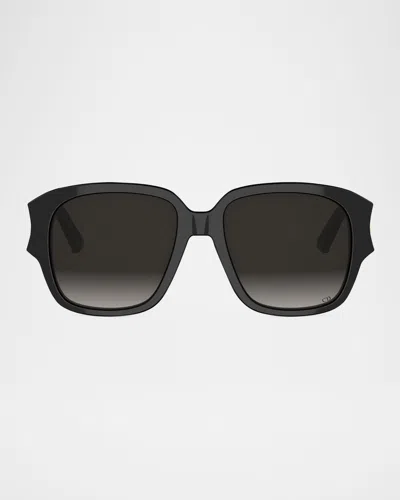 Dior Glow S2i 54mm Gradient Square Sunglasses In Black
