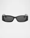 Dior Graphique S1i Rectangular Sunglasses In Black