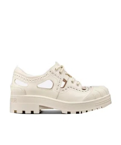 Dior Iron Derby Shoes In White